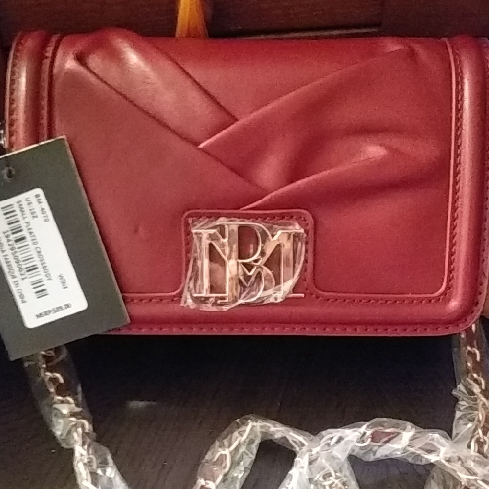 Badgley Mischka Wine Crossbody Bag With Gold Hardware NWT